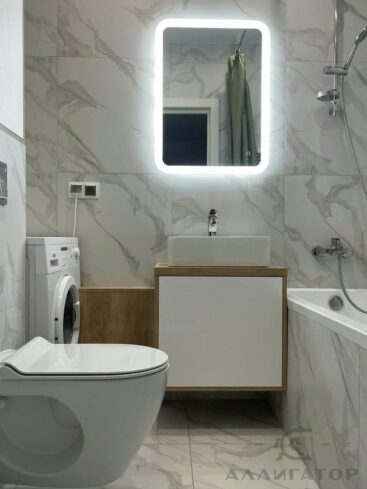 104. Инсталляция в ванную комнату с подсветкой