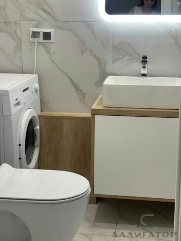 104. Инсталляция в ванную комнату с подсветкой