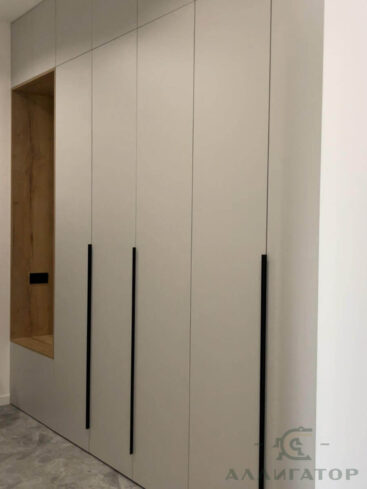 173. Распашной шкаф в прихожу белого цвета